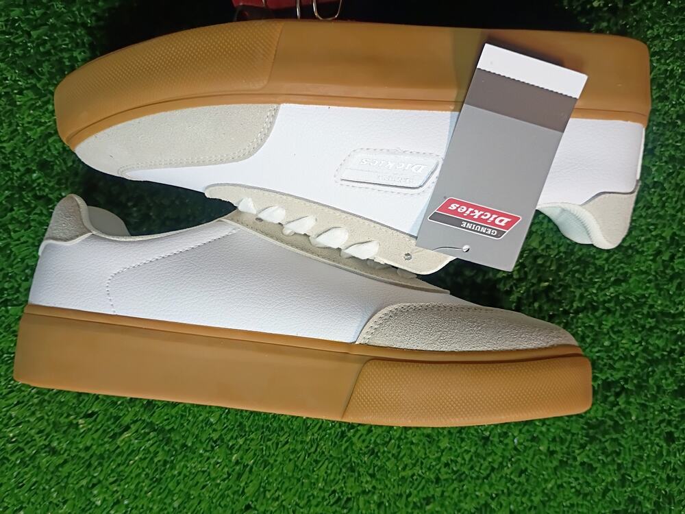 Genuine Dickies White Sneakers with Gum Sole, Size 9 NWT